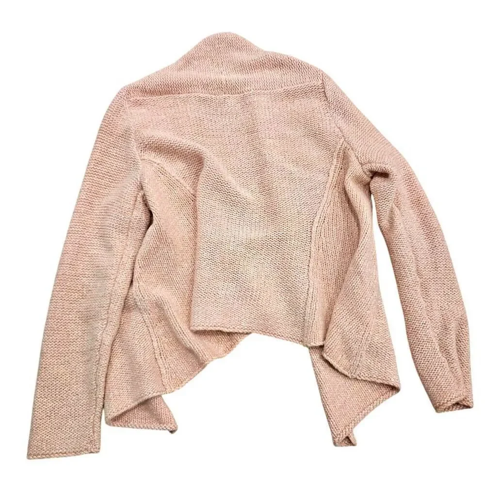 Eileen Fisher Italian Yarn Sweater Women's Large‎ Cable-Knit Open Front Cardigan